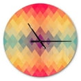 thumbnail image 1 of Designart 'Colorful Geometric Pattern' Modern wall clock, 1 of 3