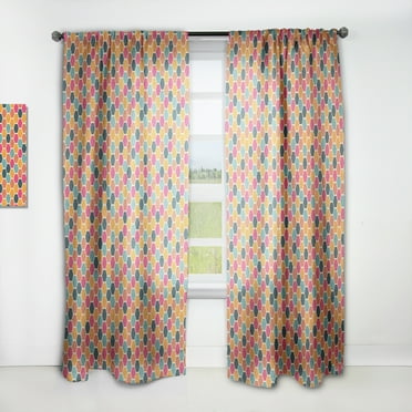 Designart 'Colorful Honeycomb Pattern I' Modern Curtain Panel