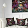 thumbnail image 1 of Designart Colorful Human Skull with Glasses - Abstract Throw Pillow - 16x16, 1 of 5