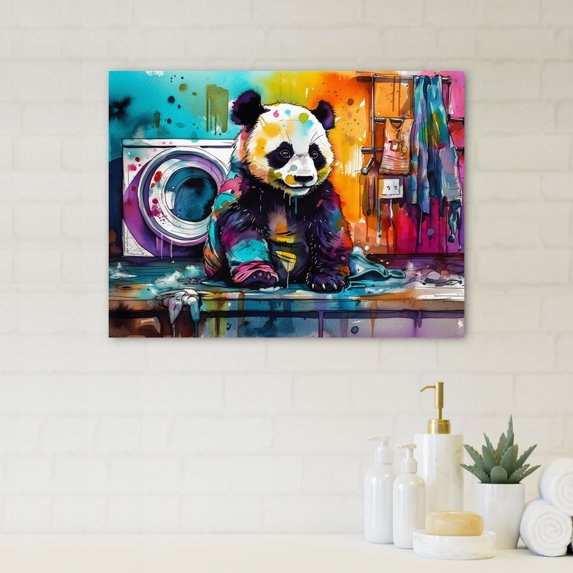 Designart "Colorful In The Laundry Room" Laundry Canvas Art Print