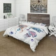 thumbnail image 1 of Designart 'Colorful Jellyfish and Turtles' Animal Duvet Cover Set, 1 of 4