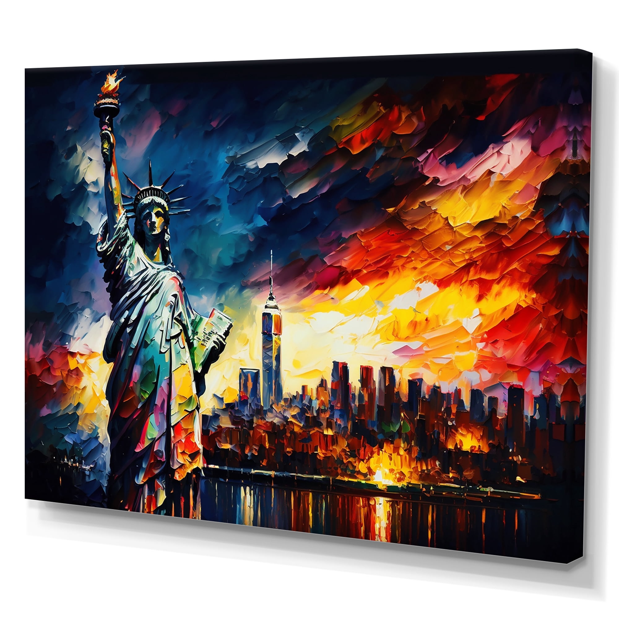 Designart Colorful Liberty Statue I Canvas Wall Art