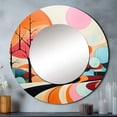 thumbnail image 1 of Designart "Colorful Mid Century Abstract Horizon" Abstract Landscapes Rund Mirror For Wall Decor - Large Multi-Color Round Printed Mirror - Mid-Century Round Mirror 23" x 23" Inch, 1 of 6