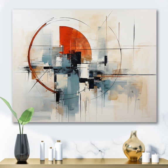 Designart "Colorful Mid Century Abstract gracefulness II" Mid-century Canvas Wall Art