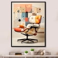 thumbnail image 1 of Designart "Colorful Mid Century Eames gracefulness II" Abstract Floater Framed Canvas Wall Art, 1 of 7