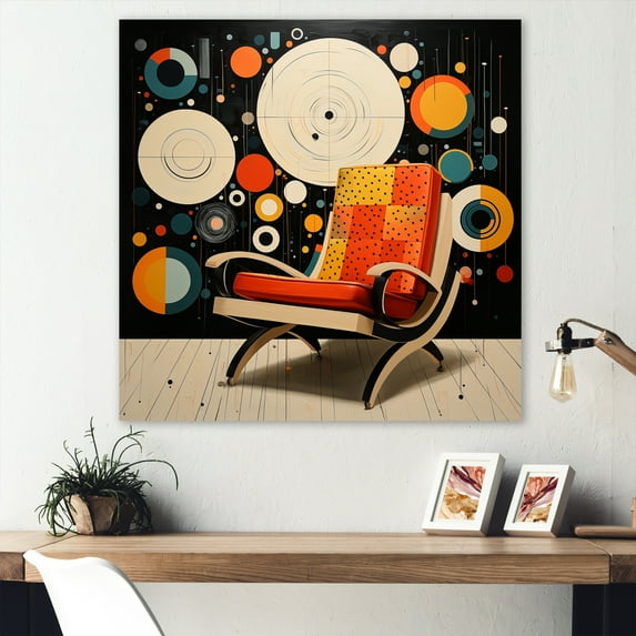 Designart "Colorful Mid Century Eames gracefulness III" Mid-century Metal Art Print