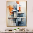 thumbnail image 1 of Designart "Colorful Mid Century modern Architectures I" Abstract Floater Framed Canvas Art Print, 1 of 7