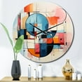 thumbnail image 1 of Designart "Colorful Mid Century modern Fusion IV" Mid-century Oversized Wall Clock, 1 of 5