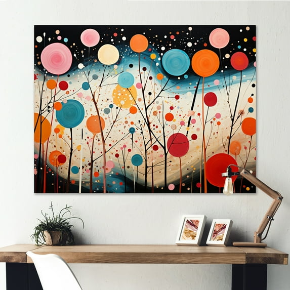 Designart "Colorful Mid Century modern Fusion VII" Mid-century Canvas Art Print
