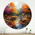 thumbnail image 1 of Designart "Colorful Neo Primal Forest composition II" Forest Oversized Wall Clock, 1 of 5