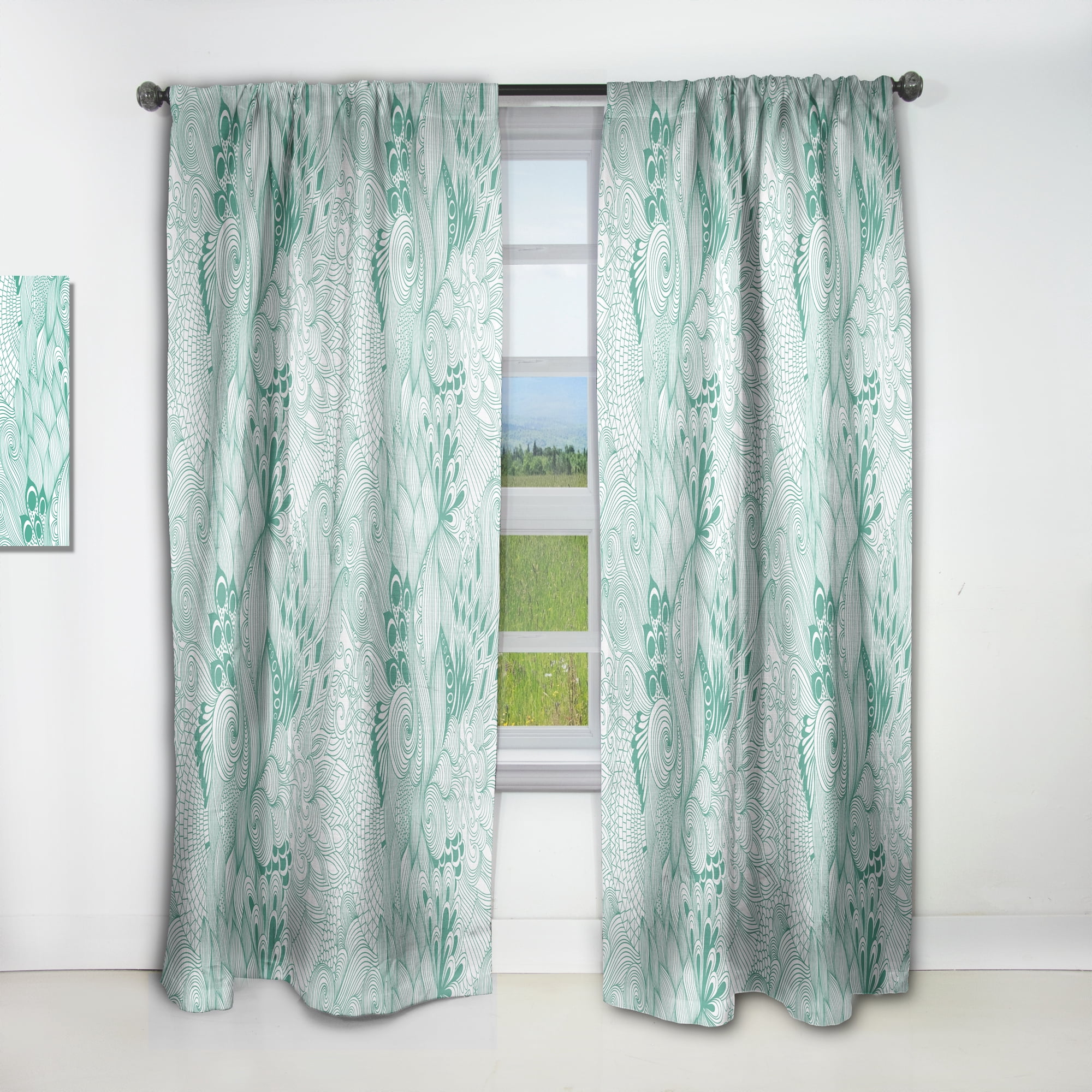 Designart 'Colorful Ornament With Pattern Abstract' Modern & Contemporary Curtain Panel