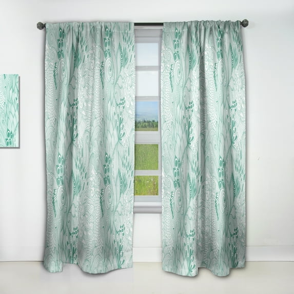 Designart 'Colorful Ornament With Pattern Abstract' Modern & Contemporary Curtain Panel