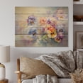thumbnail image 1 of Designart "Colorful Pansies love expression III" Floral Print on Natural Pine Wood, 1 of 5