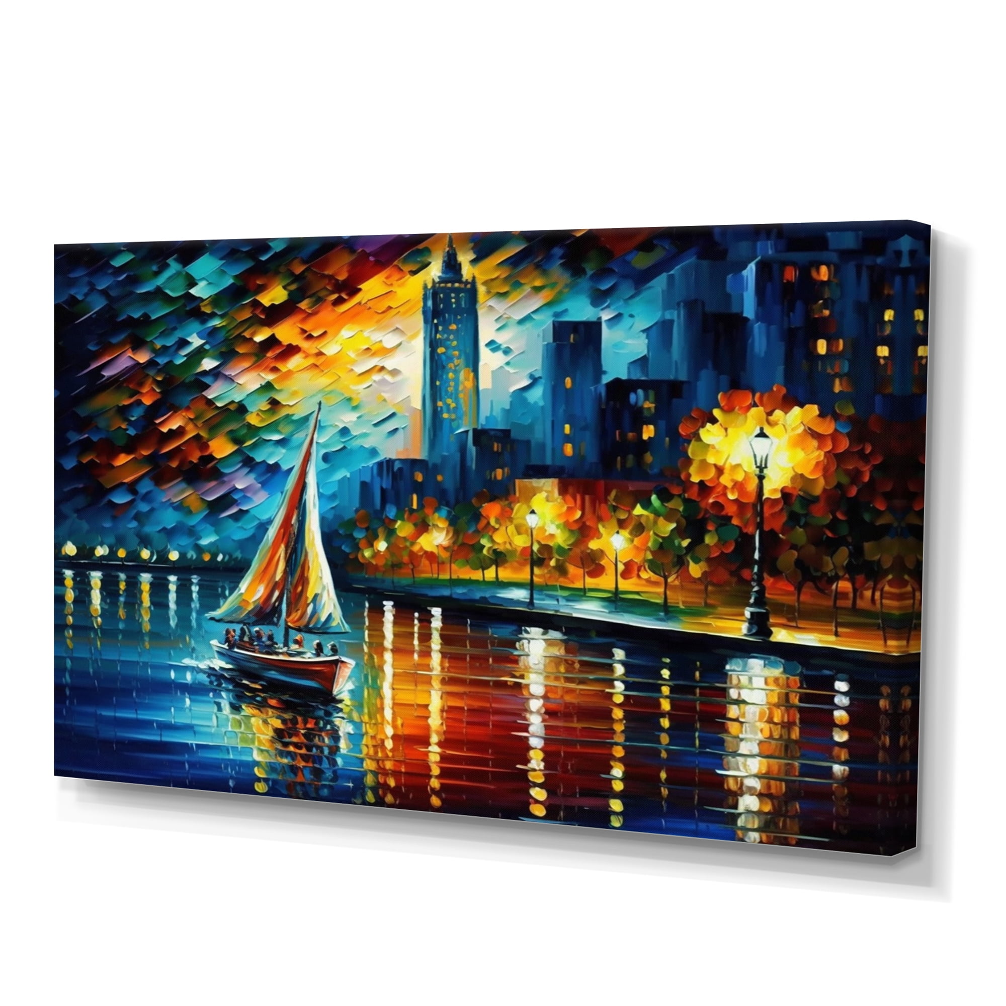 Designart Colorful \Paris River Canvas Wall Art