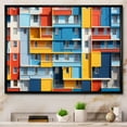 thumbnail image 1 of Designart "Colorful Patterns in the Cityscape I" Architecture Floater Framed Canvas Wall Art, 1 of 7