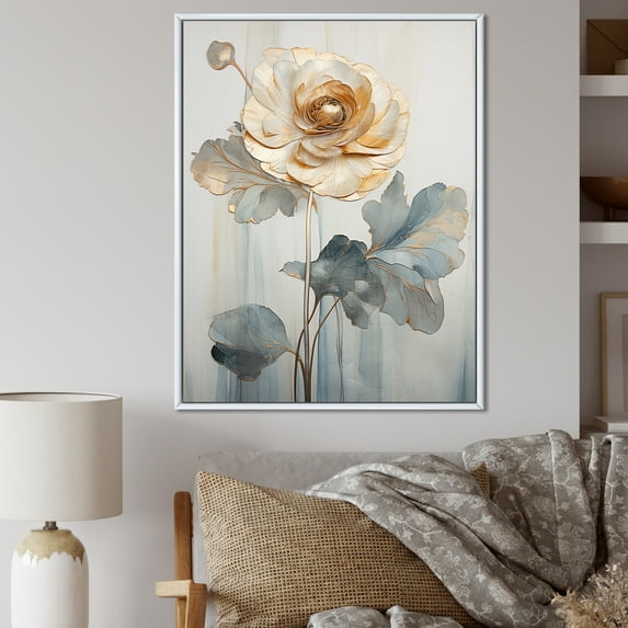 Designart "Colorful Petal Symphony II" Ranunculus Floater Framed Canvas Art Print