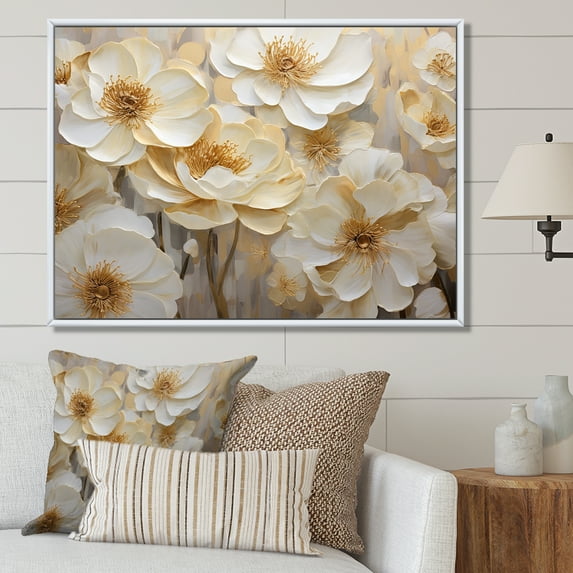 Designart "Colorful Petal Symphony VI" Ranunculus Floater Framed Canvas Prints