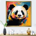 thumbnail image 1 of Designart "Colorful Pop Art Panda I" Animals Framed Wall Art Decor - Modern Orange Panda Entryway Framed Wall Art, 1 of 6