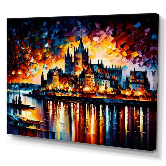 Designart Colorful Quebec City I Canvas Wall Art