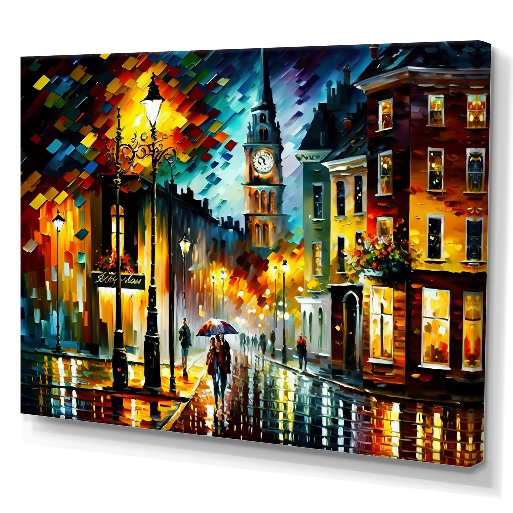 Designart Colorful Quebec City II Canvas Wall Art