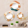 thumbnail image 1 of Designart "Colorful Retrovisions Beige Blue" Modern Midcentury Round Mirror Set of 3 - Mid-Century Beige Round Bathroom Wall Mirror Set, 1 of 5