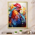 thumbnail image 1 of Designart "Colorful Rooster Pop Art" Animals Framed Wall Art - Traditional Red Rooster Hallway Framed Wall Art Decor, 1 of 6