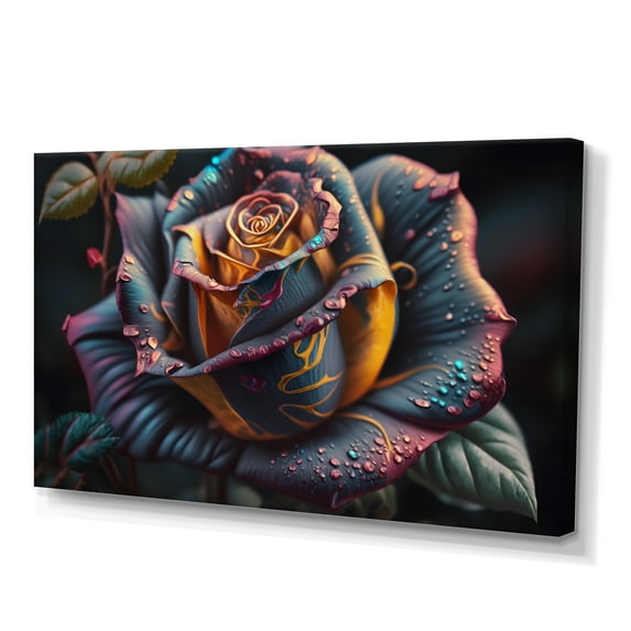 Designart Colorful Rose I Canvas Wall Art