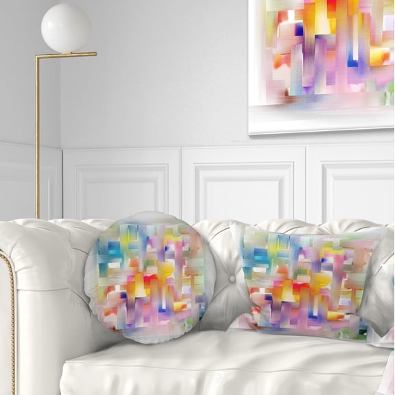 Designart Colorful Seamless Pattern - Abstract Throw Pillow - 12x20
