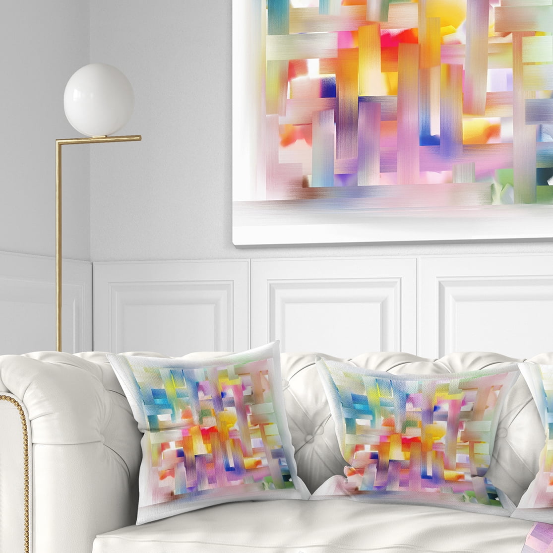 Designart Colorful Seamless Pattern - Abstract Throw Pillow - 18x18
