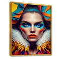 thumbnail image 1 of Designart Colorful Sensual Woman In Fur Coat I Floating Frame Wall Art, 1 of 5
