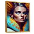 thumbnail image 1 of Designart Colorful Sensual Woman In Fur Coat II Floating Frame Wall Art, 1 of 5