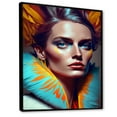 thumbnail image 1 of Designart Colorful Sensual Woman In Fur Coat II Floating Frame Wall Art, 1 of 5