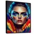 thumbnail image 1 of Designart Colorful Sensual Woman In Fur Coat III Floating Frame Wall Art, 1 of 5