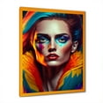 thumbnail image 1 of Designart Colorful Sensual Woman In Fur Coat IV Framed Wall Art, 1 of 5