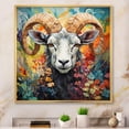 thumbnail image 1 of Designart "Colorful Sheep Chromatic euphony" Animals Floater Framed Canvas Print, 1 of 7