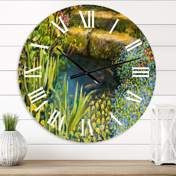 Designart 'Colorful Silence At The Lake Side' Lake House Wall Clock