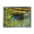 thumbnail image 1 of Designart 'Colorful Silence Flowers At The Lake Side' Lake House Framed Art Print, 1 of 4