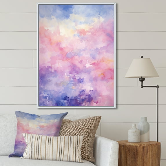 Designart "Colorful Sky Photo Skyline Charm I" Landscape & Nature Floater Framed Wall Decor
