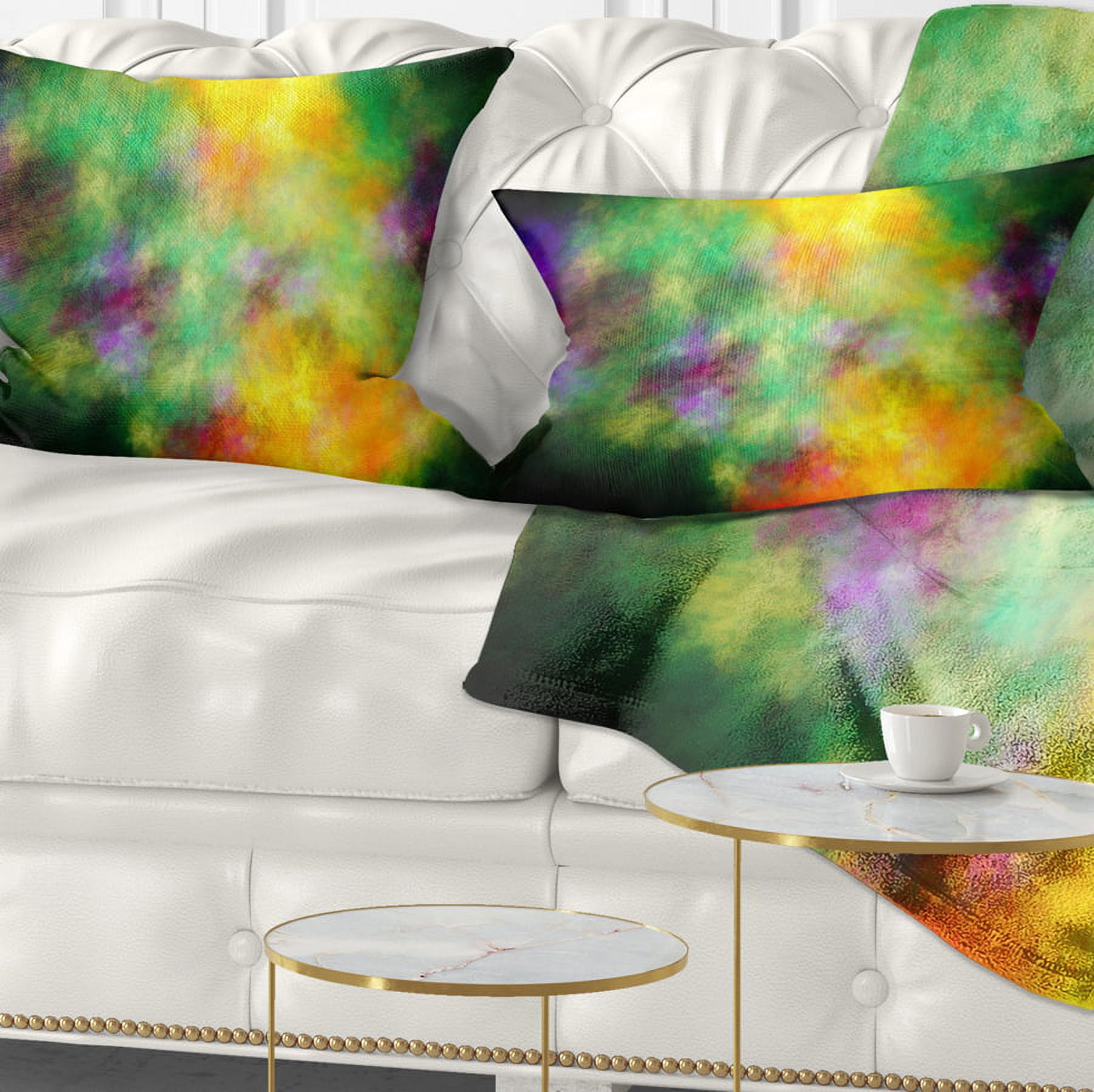 Designart Colorful Sky with Blur Stars - Abstract Throw Pillow - 12x20