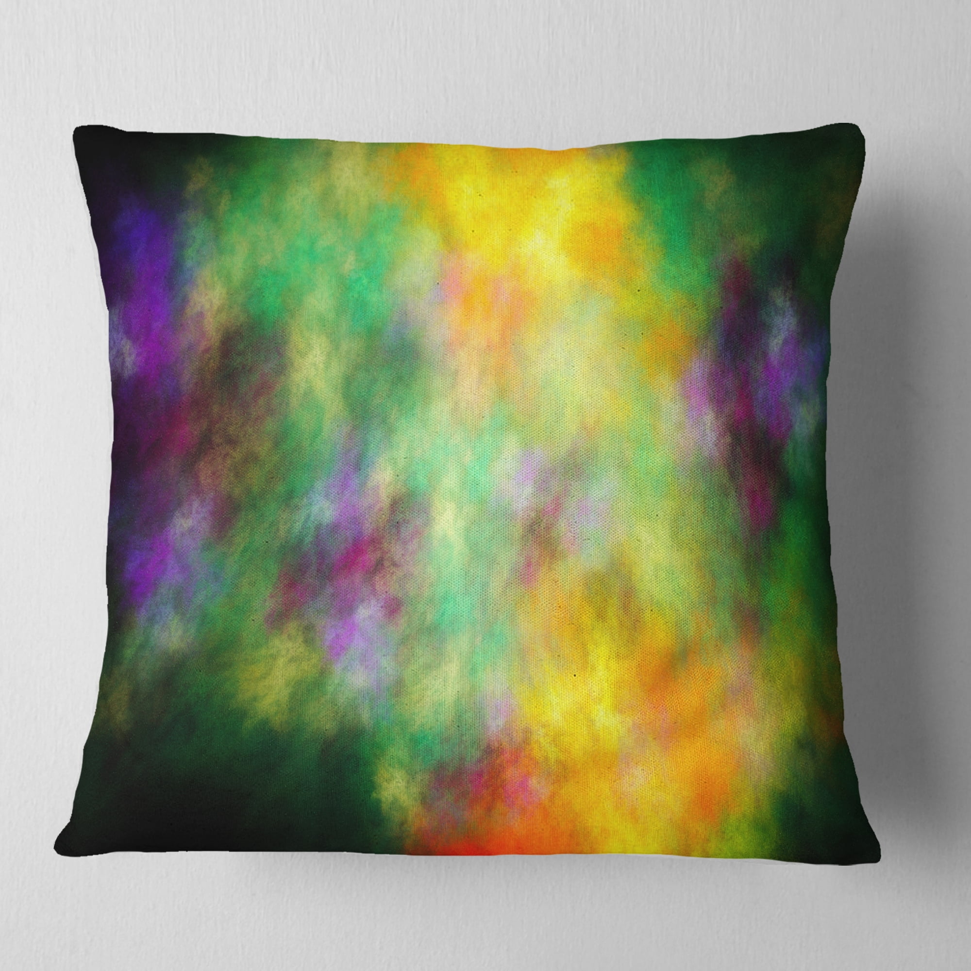 Designart Colorful Sky with Blur Stars - Abstract Throw Pillow - 16x16