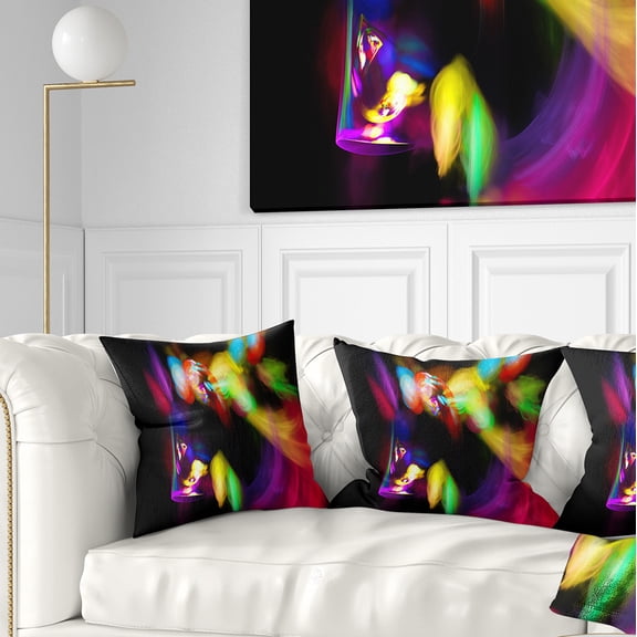 Designart Colorful Smoke Spiral - Abstract Throw Pillow - 16x16