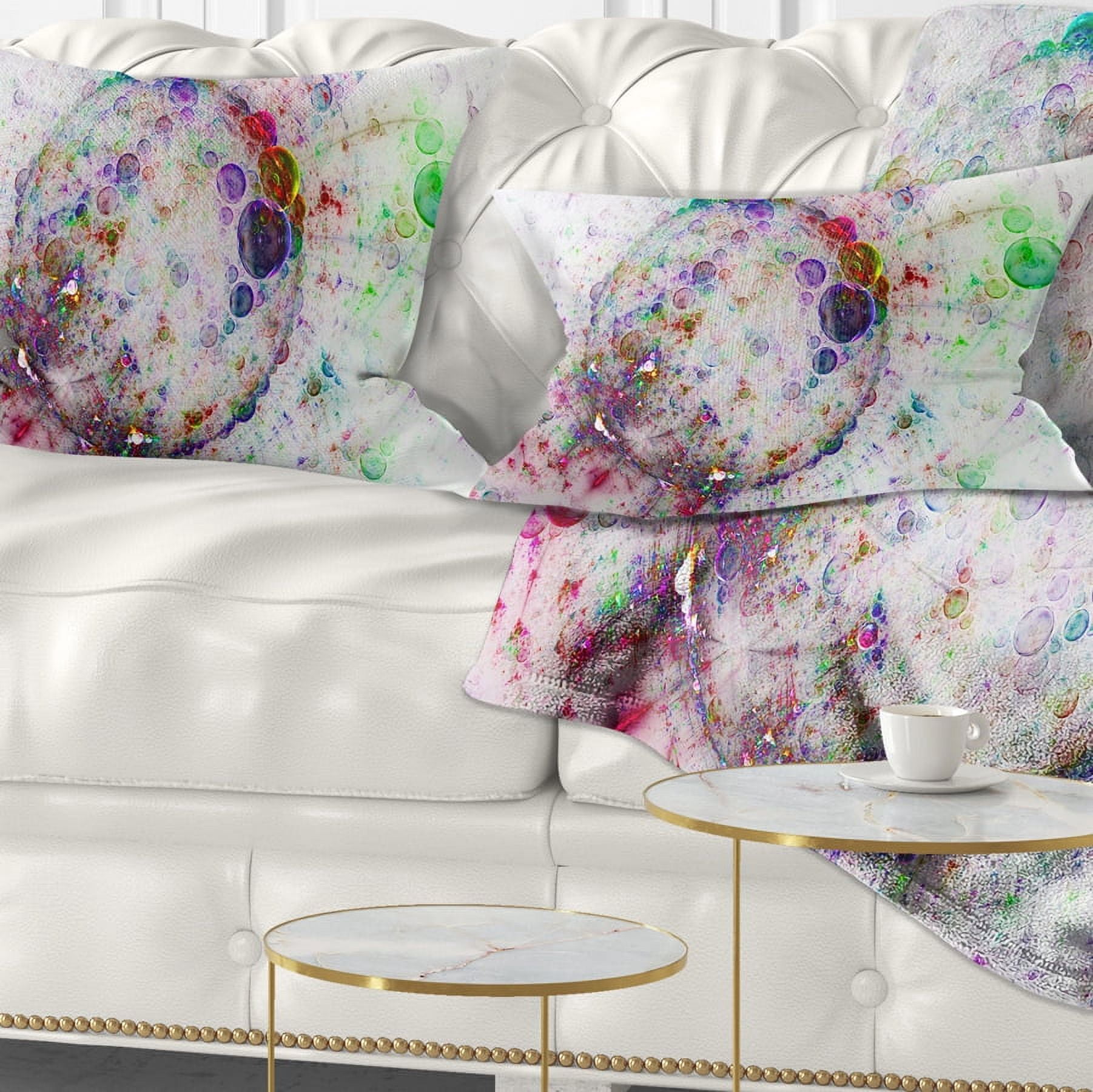 Designart Colorful Spherical Planet Bubbles - Abstract Throw Pillow - 12x20