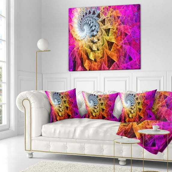 Designart Colorful Spiral Kaleidoscope - Abstract Throw Pillow - 18x18