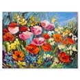 thumbnail image 1 of Designart ' Colorful Spring Poppies In Field ' Traditional Canvas Wall Art Print, 1 of 4