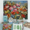 thumbnail image 1 of Designart 'Colorful Spring Poppies In Field' Traditional Print on Natural Pine Wood, 1 of 5