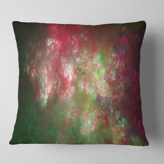 Designart Colorful Starry Fractal Sky - Abstract Throw Pillow - 16x16
