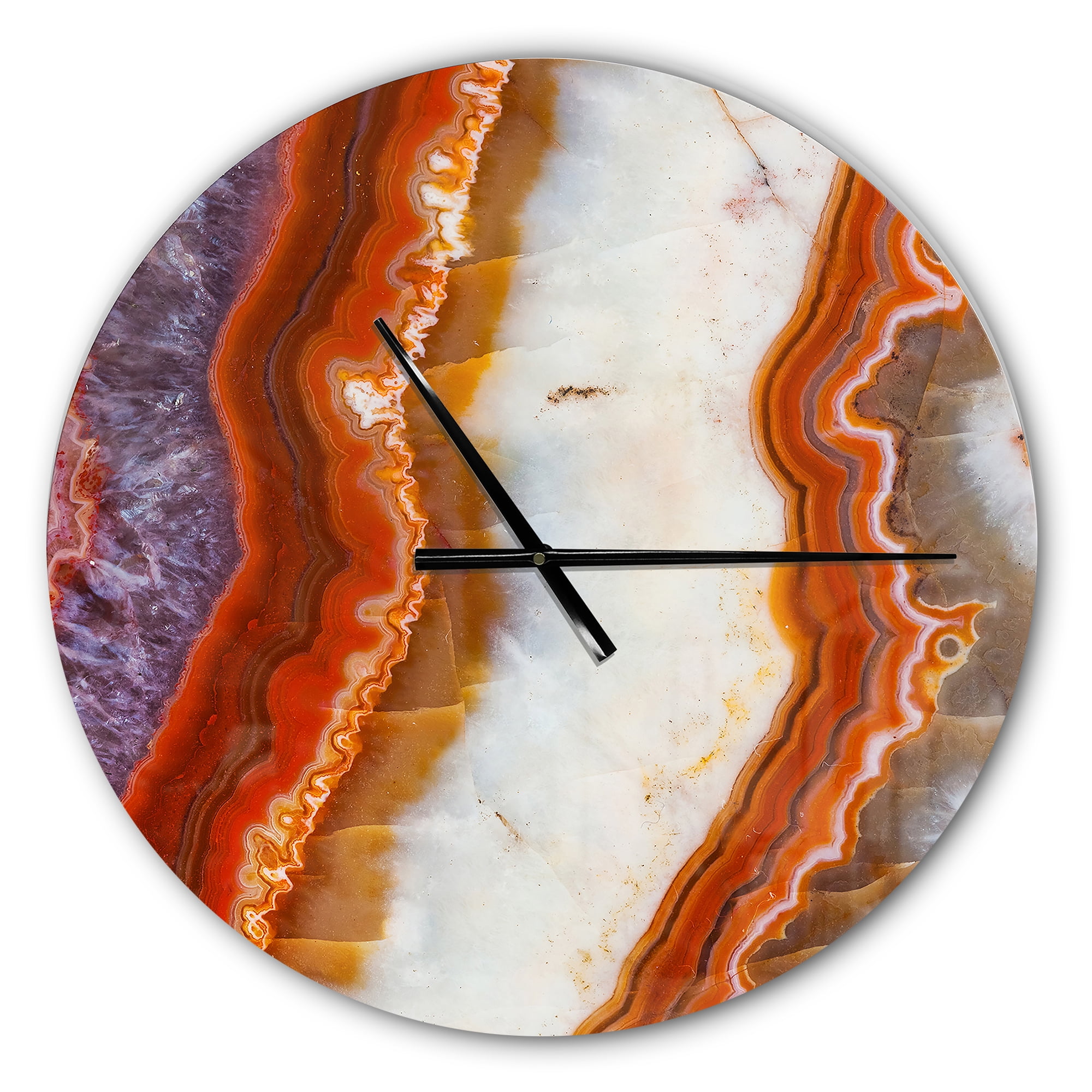 Designart 'Colorful Stone Stripes' Metal Wall Clock