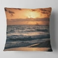 thumbnail image 1 of Designart Colorful Sunrise over Atlantic Ocean - Beach Photo Throw Pillow - 16x16, 1 of 4