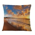 thumbnail image 1 of Designart Colorful Sunset on the Beach - Landscape Printed Throw Pillow - 16x16, 1 of 1