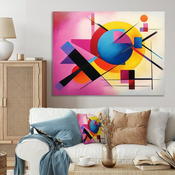 Designart "Colorful Suprematism quintessence Of Pure III" Abstract Suprematism Canvas Art Print